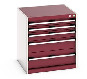 40019027.** Cabinet consists of 2 x 75mm, 1 x 100mm, 1 x 150mm and 1 x 200mm high drawers 100% extension drawer with internal dimensions of 525mm wide x 525mm deep. The...
